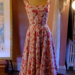 Vintage Silk Floral Dress